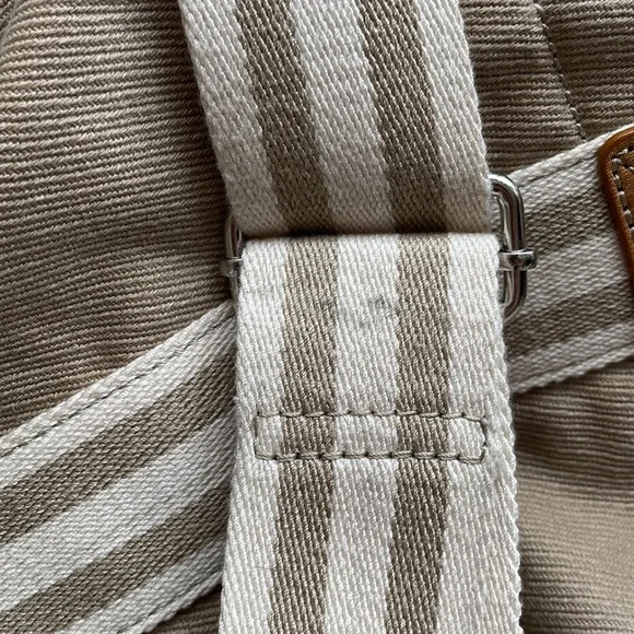 Pottery Barn Kids Tan and White Striped Bag - Picture 6 of 8